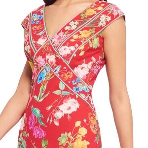 Tadashi Shoji Multicolor Floral Midi Dress